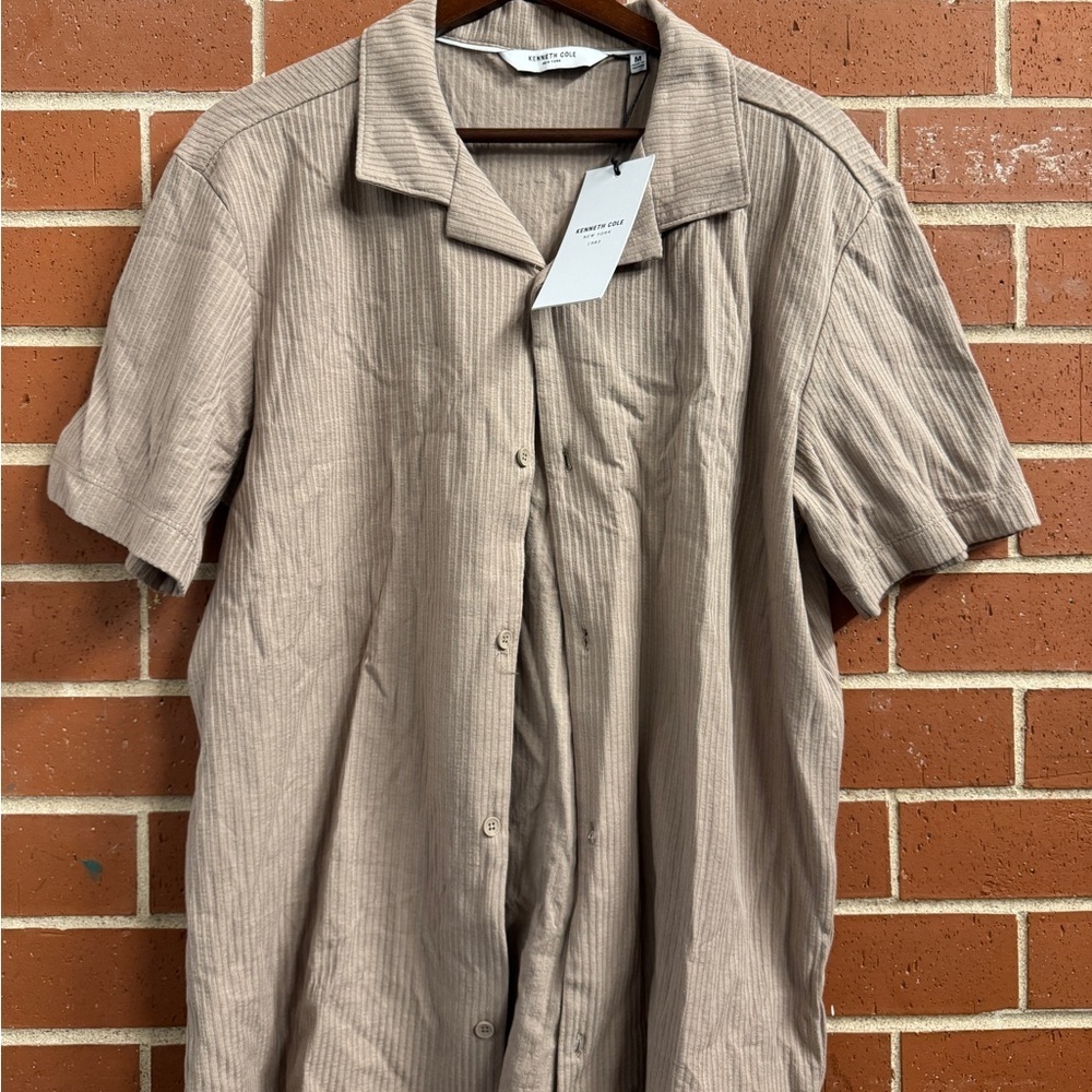 Kenneth Cole Dune Textured Button-Up Shirt NWT Men’s Medium